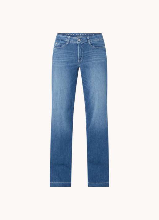 MAC Jeans Dream Wide high waist wide leg jeans met stretch - voorkant 4 indigo