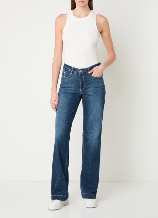 MAC Jeans Dream Wide high waist wide leg jeans met stretch - voorkant 5 donkerblauw
