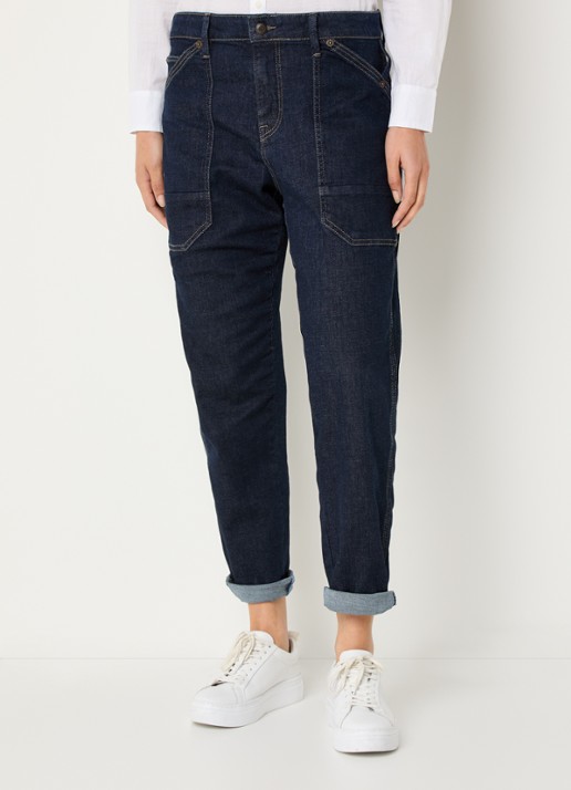 MAC Jeans Iowa high waist wide leg jeans met donkere wassing