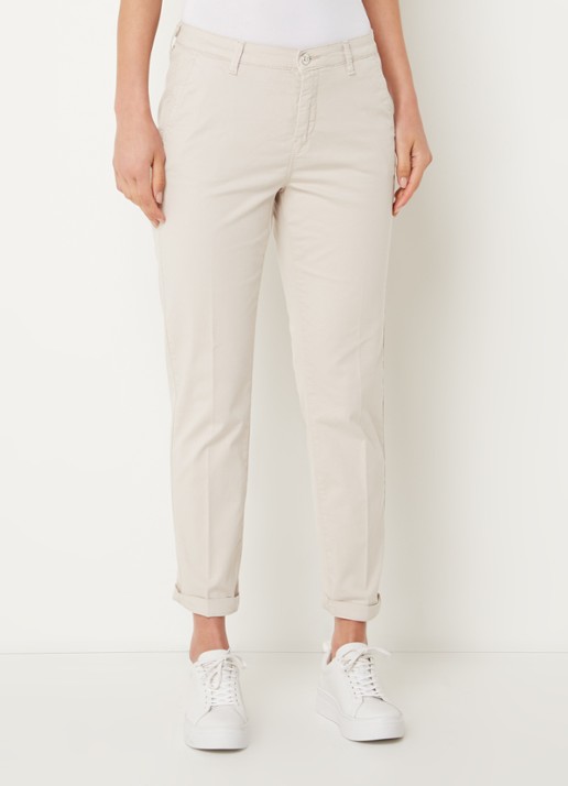 MAC Jeans Mid waist cropped slim fit chino met steekzakken en stretch