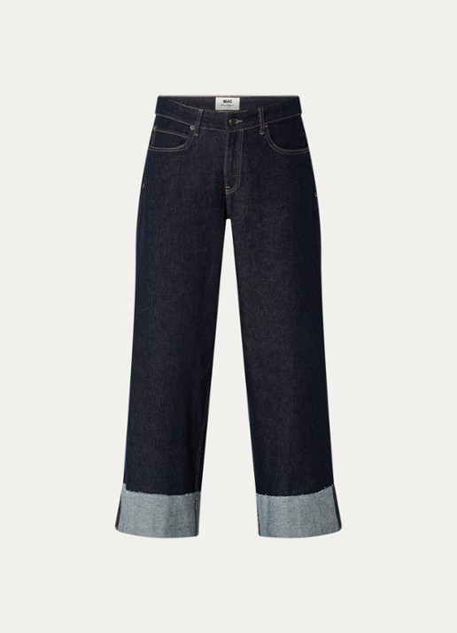 MAC Jeans Nevada high waist wide leg jeans met donkere wassing - voorkant 4 indigo
