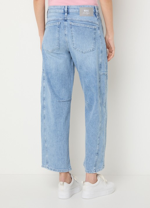 MAC Jeans Ohio high waist balloon fit jeans met lichte wassing - achterkant indigo