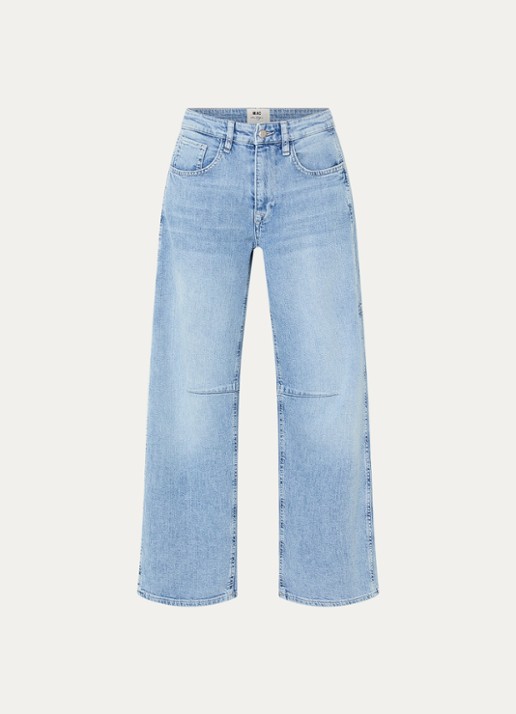 MAC Jeans Ohio high waist balloon fit jeans met lichte wassing - voorkant 4 indigo
