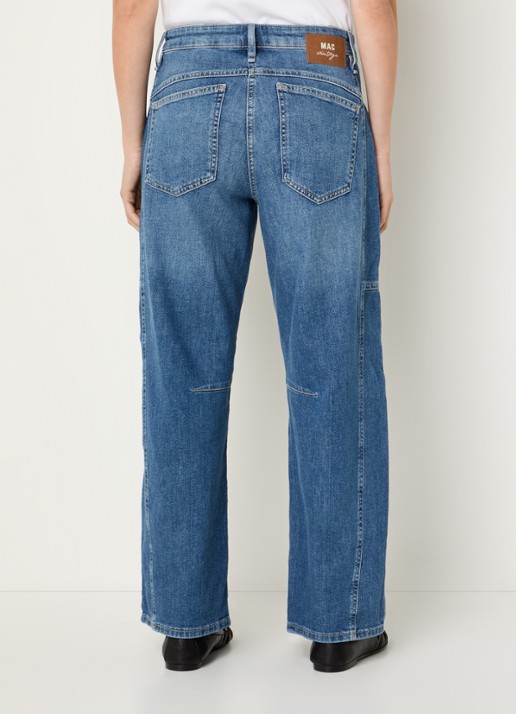 MAC Jeans Ohio high waist balloon fit jeans met lichte wassing - achterkant 3 donkerblauw