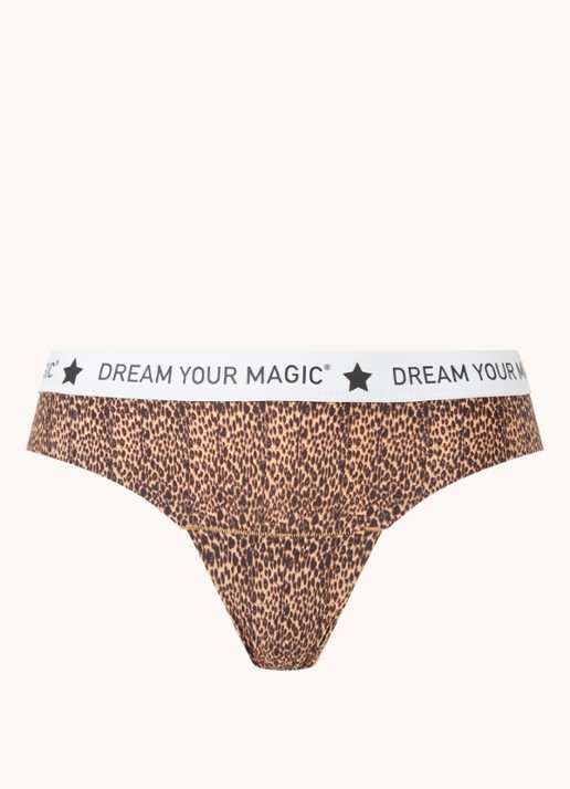 MAGIC Bodyfashion Dream your Magic naadloze slip met panterprint - voorkant donkerbeige