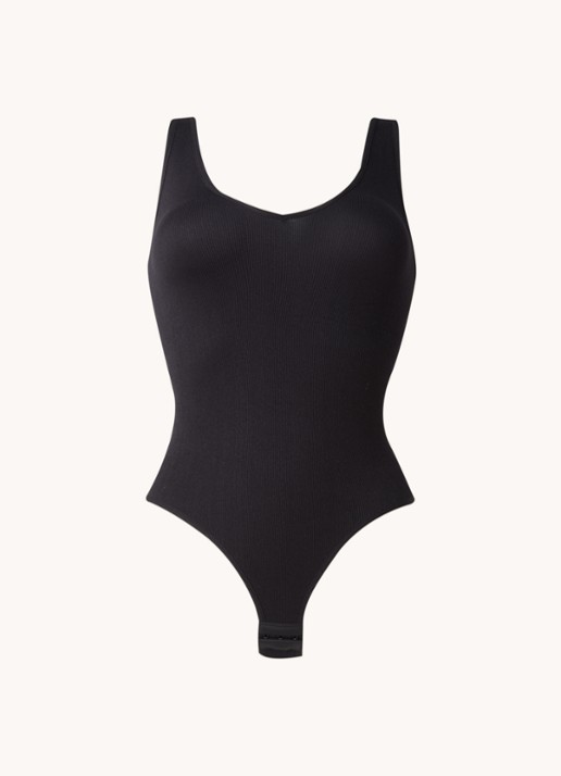 MAGIC Bodyfashion Everybody naadloze stringbody - voorkant 3 zwart