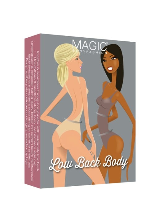 MAGIC Bodyfashion Low back corrigerende string body - voorkant zwart