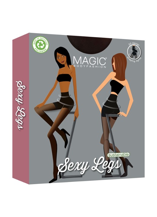 MAGIC Bodyfashion Sexy Legs corrigerende panty in 30 denier  - voorkant 2 zwart