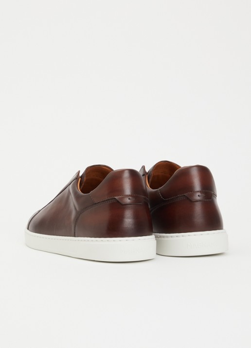 Magnanni Canelo Slip sneaker van kalfsleer - achterkant bruin