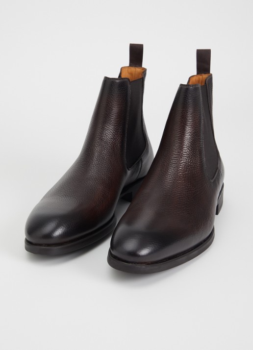 Magnanni Chelsea boot van leer - detail kastanjebruin