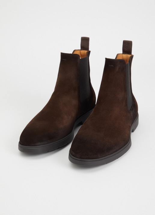 Magnanni Chelsea boot van suède - detail 2 chocoladebruin