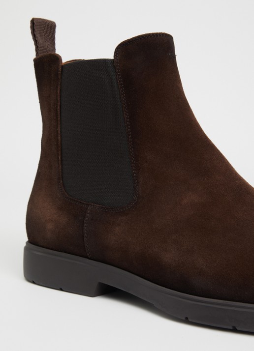 Magnanni Chelsea boot van suède - detail 4 chocoladebruin