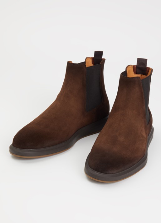Magnanni Chelseaboot van suède - detail 2 donkerbruin