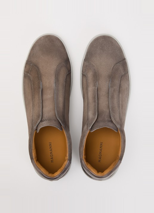 Magnanni Cosmo Slip sneaker van suède - detail 4 donkergrijs