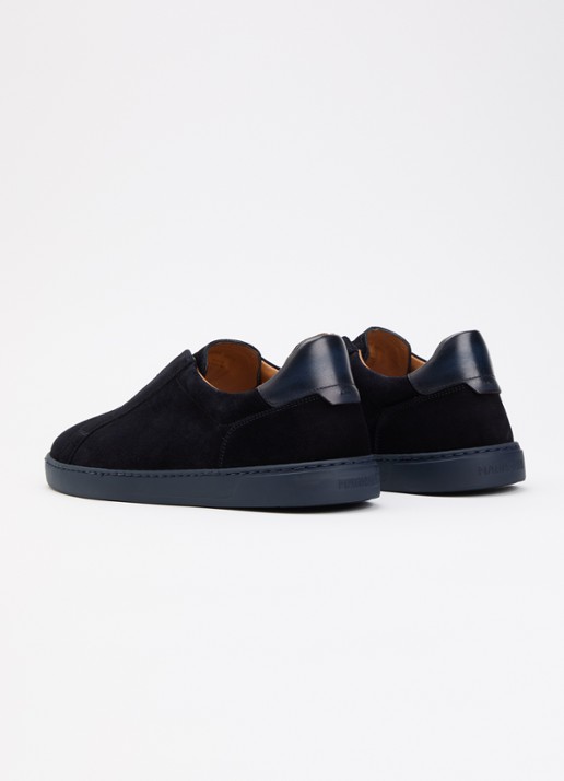 Magnanni Costa Slip II sneaker van suède - achterkant 2 donkerblauw