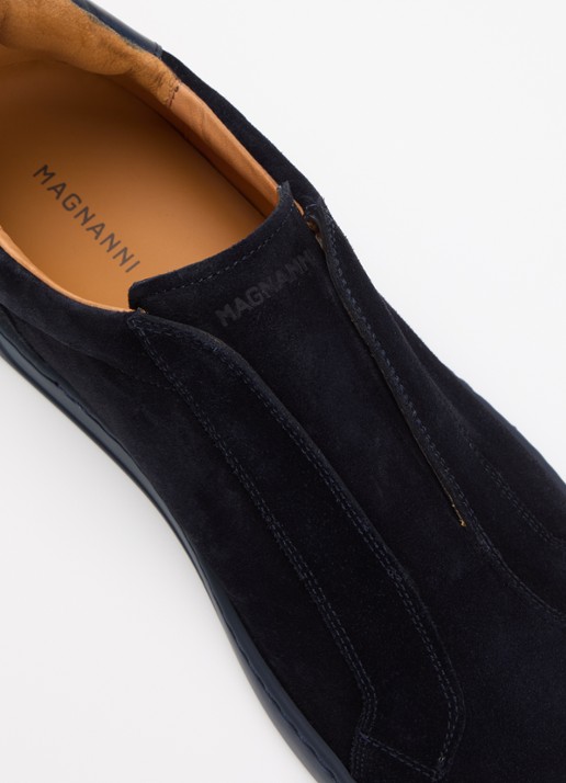 Magnanni Costa Slip II sneaker van suède - detail 6 donkerblauw