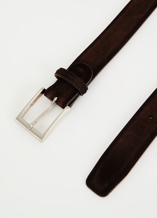 Magnanni Crostidifu Cacao riem van suède  - detail 2 donkerbruin