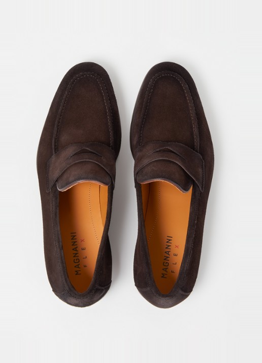 Magnanni Diezma loafer van suède - detail 4 donkerbruin