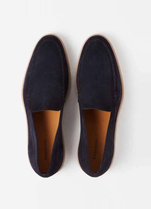 Magnanni Loafer van suède  - detail 5 donkerblauw