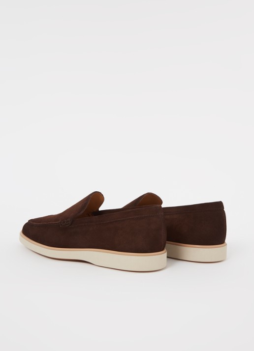 Magnanni Lourenco loafer van suède - detail 4 donkerbruin