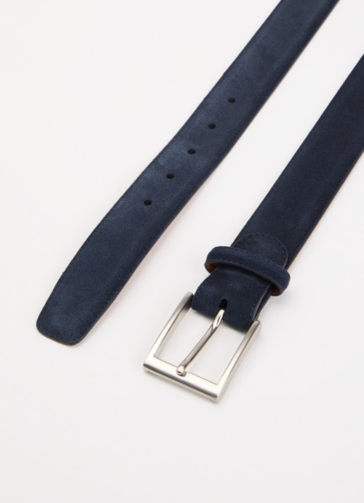 Magnanni Sasso riem van suède - detail 2 donkerblauw