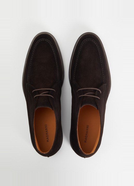 Magnanni Veterschoen van suède - detail 3 donkerbruin