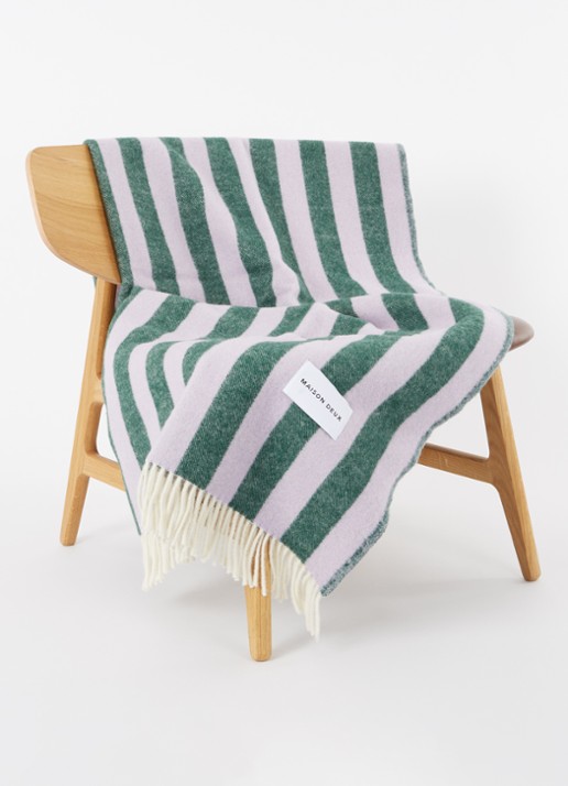 Maison Deux Candy Wrap plaid van wol 130 x 200 cm - voorkant 3 lila