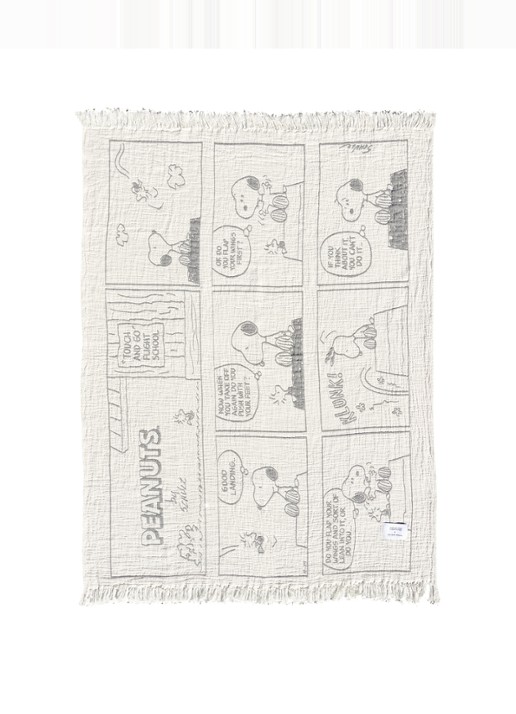 Maison Deux Flight School plaid 130 x 200 cm - voorkant 2 creme