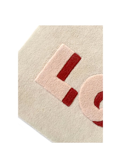 Maison Deux Love vloerkleed 100 x 50 cm - detail creme