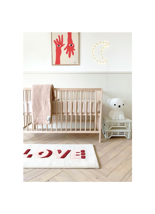 Maison Deux Love vloerkleed 100 x 50 cm - voorkant 6 creme