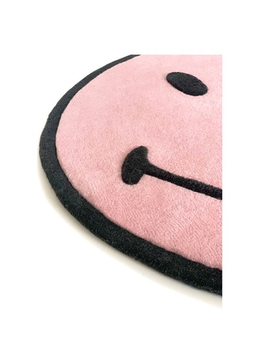 Maison Deux Smiley vloerkleed Ø100 cm - detail 3 roze