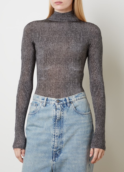 Maison Margiela Body met visgraatdessin en col
