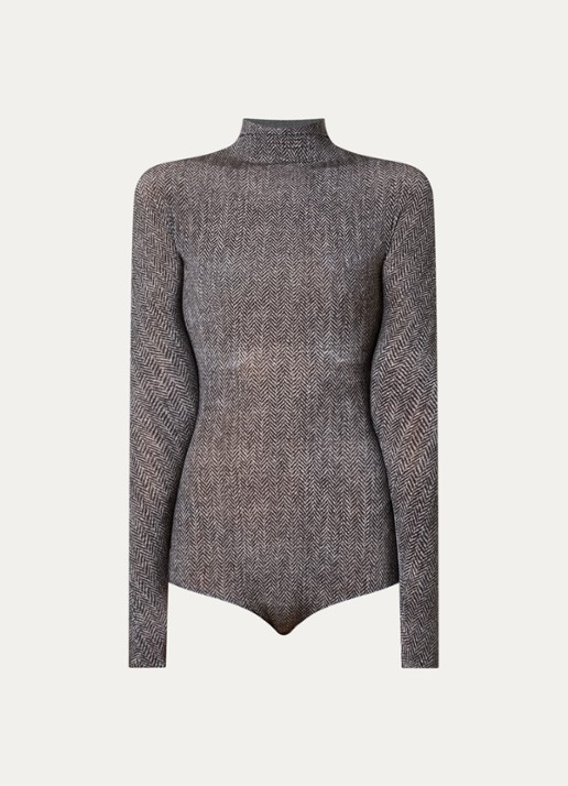 Maison Margiela Body met visgraatdessin en col
