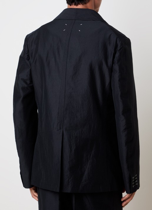 Maison Margiela Colbert in zijdeblend - achterkant 4 donkerblauw