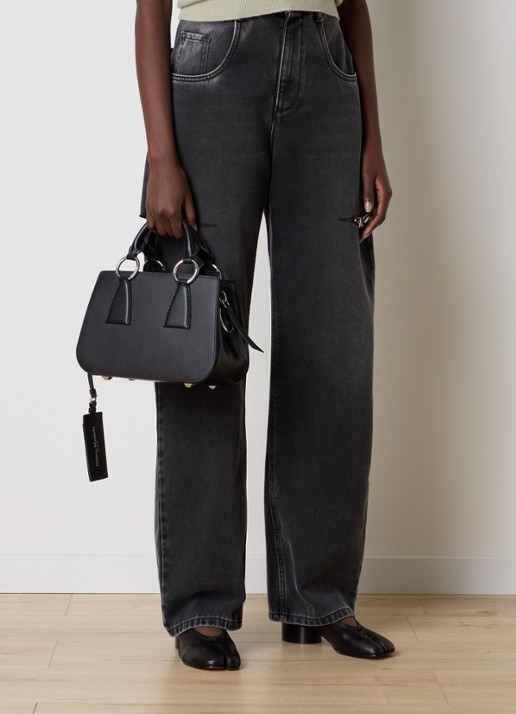 Maison Margiela Doll handtas van kalfsleer met afneembare schouderriem - voorkant 8 zwart