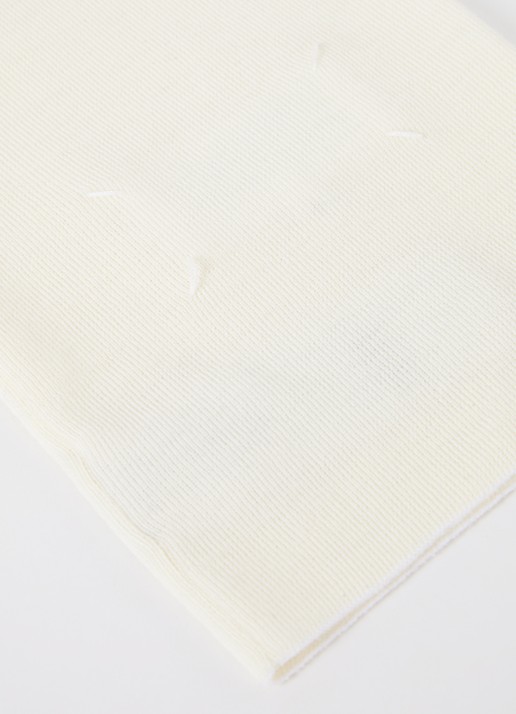 Maison Margiela Fijngebreide colsjaal van wol - detail 3 gebroken wit