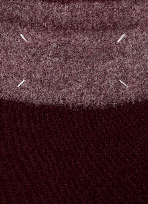 Maison Margiela Fijngebreide top van wol - detail 2 bordeauxrood