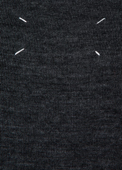 Maison Margiela Fijngebreide trui in wolblend met gemêleerd dessin - detail 5 antraciet