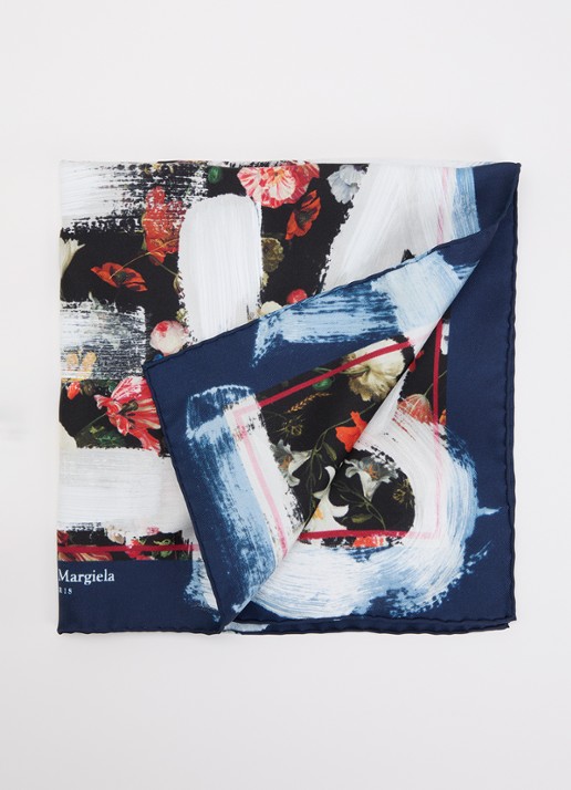 Maison Margiela Flowers sjaal van zijde met print 45 x 45 cm