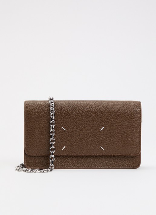 Maison Margiela Four Stitches clutch van kalfsleer met afneembare schouderriem