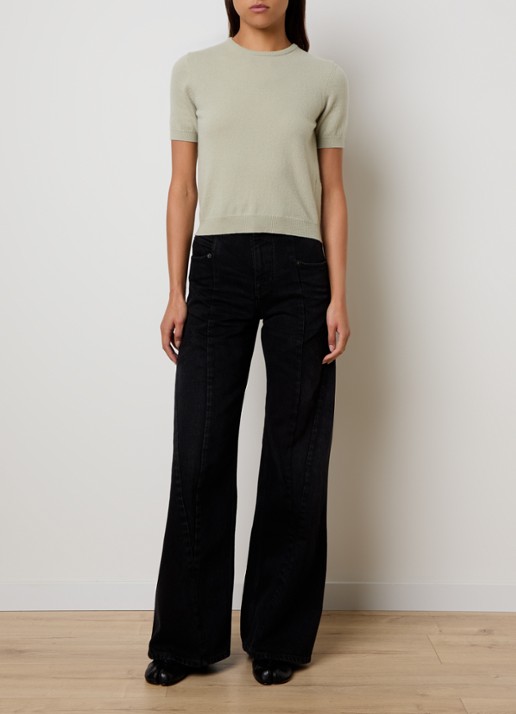 Maison Margiela High waist flared jeans met gekleurde wassing - voorkant 3 zwart