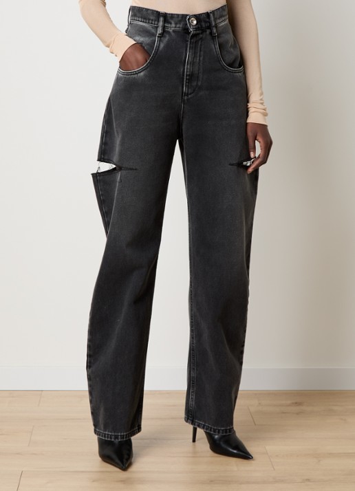 Maison Margiela High waist tapered jeans met steekzakken
