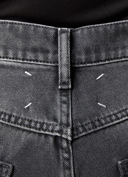 Maison Margiela High waist tapered jeans met steekzakken - detail 3 antraciet
