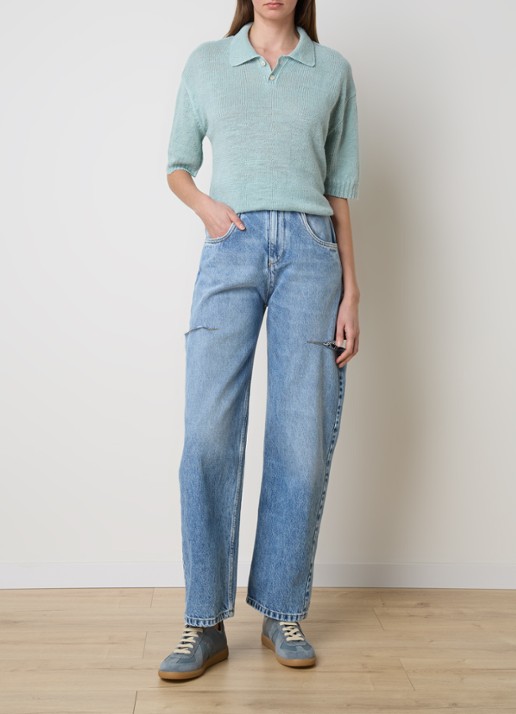 Maison Margiela High waist tapered jeans met steekzakken - voorkant 2 jeans