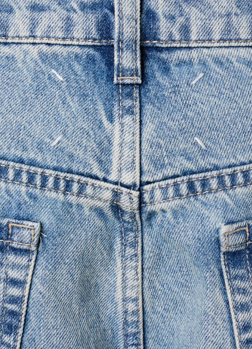 Maison Margiela High waist tapered jeans met steekzakken - detail 3 lichtblauw