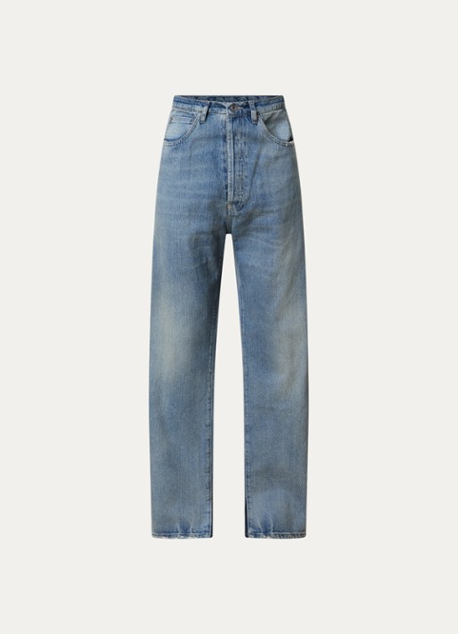 Maison Margiela Loose fit jeans met lichte wassing - voorkant indigo