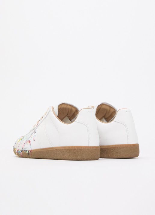 Maison Margiela Paint Replica sneaker van kalfsleer met details van kalfssuède - achterkant wit