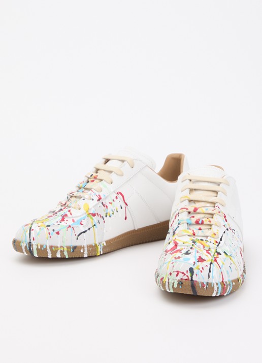 Maison Margiela Paint Replica sneaker van kalfsleer met details van kalfssuède - detail 2 wit
