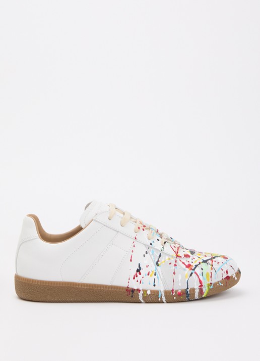 Maison Margiela Paint Replica sneaker van kalfsleer met details van kalfssuède
