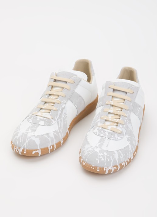 Maison Margiela Paint Replica sneaker van kalfsleer met details van kalfssuède - detail 2 wit